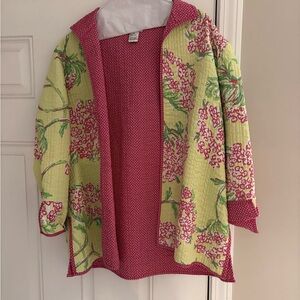 PATTY KIM Floral Light Jacket - Green and Pink